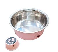 Cuenco de agua de acero inoxidable para perros, cuenco de acero inoxidable para mascotas,Plato de comida para gatos Tazones de metal para perros con huella de dibujos animados - Tazón de alimentación