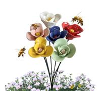 Cuenco de agua de jardín de 6 piezas decorativas | Enchufe de jardín - Bebedero de mariposa para maceta, Bauexrnhof, patio, césped, patio trasero, balcón