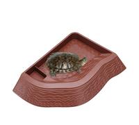 Cuenco de agua de tortuga - Pequeño cuenco de baño de reptiles | Diseño antielevación de doble capa | Cuenco ideal para comer tortugas para terrario | Perfecto para alimentar al baño, remojar y ser
