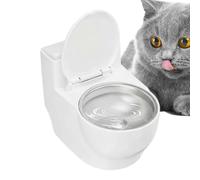 Cuenco de agua elevado para gatos, taza de inodoro antideslizante, cuenco para mascotas de acero inoxidable con función antigoteo, cuenco compacto de estilo moderno, cuencos de agua para el baño en