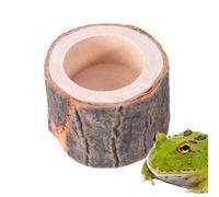 Cuenco de agua genérico, reptile Feeding Dish 2.36x1.57x1.57in, Natural Wood Look, acuario Habitat Ornament, Compact Amphibian Accessory for Turtle, Bearded Dragon, Gecko, and Lizard