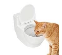 Cuenco de agua para gatos | Dispensador de alimentos para de acero inoxidable en forma de inodoro | Cuenco de agua para gatos | Cachorro, gatito, pequeño, mediano, raza , para
