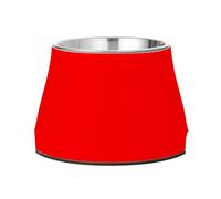 Cuenco de agua para mascotas, antideslizante, de acero inoxidable, para mascotas, para amar el alivio del bigote de mascotas, color rojo brillante