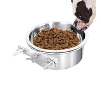 Cuenco de Agua para Perrera, Cuenco de Agua para Perros al Aire Libre | Tazón de con de Acero Inoxidable, de con Soporte, Taza con Gancho para gallinero, Cuencos de alimentación cómodo