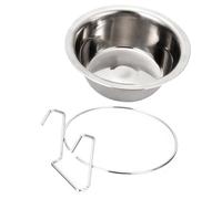 Cuenco de agua para perro para caja - Tazón de alimentación de jaula antiderrame de acero inoxidable para perros - Cuenco colgante para mascotas para perreras, hogar, interior, jaulas para mascotas, d