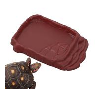 Cuenco de agua para reptiles | Bartag y beber concha con rocosa antideslizante | Reptiles que van al baño la decoración 'acuario | Hábitat de tortugas para uso interior y exterior