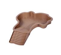 Cuenco de agua para reptiles con inclinación, plato de alimentación grande, tortuga, piscina para terrario de tortuga, leopardo, tortuga, escorpión, terrario, 11 x 13.8 x 1.7 pulgadas, amarillo