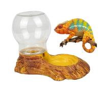 Cuenco de agua para reptiles, cuenco automático para mascotas para reptiles, fuente desmontable para lagartos sin derrames