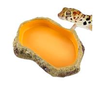 Cuenco de agua para reptiles, cuenco de tanque de serpientes, estación de alimentación, decoración de terrario repente, bandeja de agua resistente, perfecta para serpientes, lagartos, anfibios
