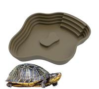Cuenco de Agua para Reptiles, Plato de Comida de, Accesorios de hábitat de Reptiles con rampa para salamandra, dragón Barbudo, Lagarto, Rana, Serpiente,