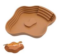 Cuenco de Agua para Reptiles, Plato de Comida para Mascotas, Accesorios de hábitat de Reptiles con rampa para salamandra, dragón Barbudo, Lagarto, Rana, Serpiente,