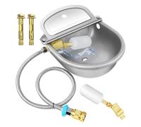 Cuenco de Agua Potable al Aire Libre para Animales,Perros,Caballos,Cabras,Cerdos,Vacas,Cuenco de Agua automático Grande de Acero Inoxidable,Cuenco de Agua para Ganado con válvula de Flotador 4pcs
