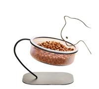 Cuenco de alimentación con Soporte Elevado for Gatos, Cuenco alimentador Agua Comida for Mascotas plástico Transparente, Protector Cuello diseño Inclinado 15 Grados for Perros y