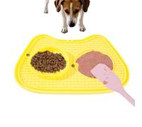 Cuenco de alimentación Lenta para Gatos, Plato Interactivo con antiasfixia, dispensador de golosinas para lamer pequeñas, Alfombrilla de alimentación para Mascotas con Base Antideslizante