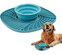 Cuenco de alimentación lenta para perros, 3 en 1, plegable, antideslizante, tapete de alimentación lenta con ventosas para comida seca y húmeda para queso crema, pollo en dados, carne seca (verde)