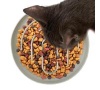 Cuenco de alimentación lenta, plato de comida para mascotas, soporte de silicona de 5.91 x 5.91 x 0.79 pulgadas y plato para alimentación saludable, antideslizante para interiores, queso crema