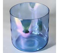 Cuenco de alquimia azul transparente de 6 pulgadas, 432 Hz, adecuado para principiantes y profesionales, para yoga, meditación y curación con sonido, oración, reducción del estrés (nota B)
