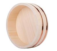 Cuenco de arroz para sushi, recipiente de mezcla tradicional de madera con banda de cobre para hacer sushi, perfecto para principiantes y profesionales