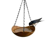 Cuenco de baño de pájaro genérico - 7,87 x 7,87 x 13,78 pulgadas Vintage Decorative Colgando Bird Bath Feeder, Cadena Fountain Design | Outdoor Patio Deck Yard Courtyard Balcony Garden Finch