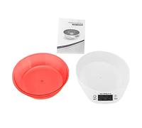Cuenco de báscula de comida para mascotas, cuenco para pesar alimentos de cocina Digital para perros y gatos, para cocinar y hornear alimentos para mascotas (Roja)