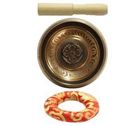 Cuenco de canciones tibetanas - Juego de cuenco para cantar, taza de curación de olla de oración con madera | Accesorios de meditación de bolos para el cuenco estético para la sala de estar