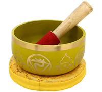 Cuenco de canto budista - Chakra de corazón afinado, latón de, 5 pulgadas, ideal para meditaciones, ayurveda y yoga (3er chakra)