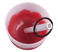 Cuenco de Canto de Cristal de Cuarzo, Cuenco de Sonido de Meditación Budista con Anillo de Goma para Yoga, Cuenco de Canto de Meditación Curativa (Nota C roja)
