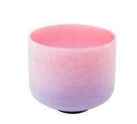 Cuenco de canto de cristal esmerilado, arcoíris rosa y púrpura, cuenco de sonido de chakra pulido a mano, regalo for meditación de yoga Zen (Color : 440Hz_9Inch F)