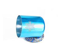 Cuenco de canto de cristal impreso grabado de Blue Alchemy, cuenco de chakra de 440 Hz con estuches de transporte resistentes, regalo for meditación de yoga y curación de sonido (Color : 8Inch G Note