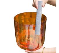 Cuenco de canto de cristal transparente GoldenBrown, mazo de gamuza y estuches de transporte resistentes, juego de chakras de cuenco de sonido for meditación de yoga y curación de sonido (Color : 6In