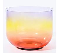 Cuenco de canto de cuarzo de colores Charkra, cuenco de sonido de cristal for meditación de yoga y sanación con sonido, cuenco de alquimia de cuarzo arcoíris con mazo de gamuza y junta tórica(440Hz,6"