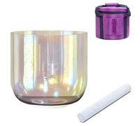 Cuenco de canto de luz cósmica de 432 Hz con junta tórica de mazo gratis y estuche de transporte, cuenco de alquimia de cristal de cuarzo transparente, cuenco de sonido (Color : With case, Size : 7"