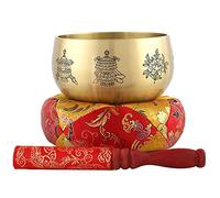 Cuenco de canto tibetano Categoría: cuenco fuerte de Buda de cobre puro, muy útil para yoga y alivio del estrés. Tazón de sonido (8 pulgadas de diámetro)