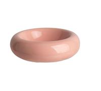 Cuenco de cerámica antiderrames for Gatos - Vajilla for Mascotas con Agua y refrigerios en Forma de Donut(Girl Pink)