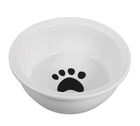 Cuenco de Cerámica Antivuelco, Comedero y Bebedero para Mascotas | Cerámica de Color Claro, Superficie Lisa Huellas, Diseño Ergonómico, para Gatos y Perros Pequeños, Uso Diario