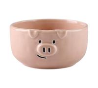 Cuenco de Cerámica de Cerdito Rosa Vajilla Cortoons Animales Monos - Tazón de Fideos Instantáneos Creativo Plato Desayuno | Recipiente para Sopa Cereales Postres Aperitivos | Porcelana Apta Microondas