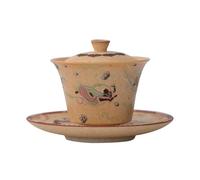 Cuenco de cerámica Feitian Impression Sancai Gai de 140 ml para el hogar, exquisito juego de té de Kung Fu, flores dispersas de Feitian