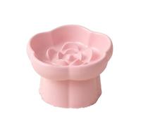 Cuenco de cerámica for Gatos con Forma de rosquilla, Cuenco Antideslizante for Comida for Mascotas con múltiples Colores y Formas for Gatos(Pure Pink)