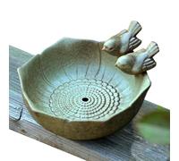 Cuenco de cerámica para baño de pájaros - Bandeja vintage para de pájaros y animales salvajes | Decoración de jardín artística y multifuncional para loros, mariposas y abejas | Bai