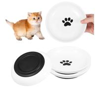 Cuenco de cerámica para gatos, 15 cm, antifatiga de bigote, comedero para gatitos con base de silicona antideslizante, cuencos planos para gatitos, perros pequeños y conejos, adecuado para alimentos