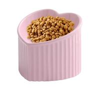 Cuenco de cerámica para gatos,Cuenco de comida de cerámica para gatos - Plato de alimentación inclinado para mascotas,Plato elevado de porcelana en forma de corazón, plano inclinado poco profundo p