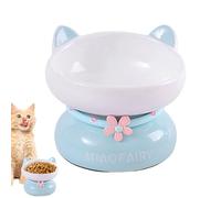 Cuenco de cerámica para gatos - Plato inclinado para prevención de reflujo, cuenco de alimentación elevado inclinado | Tazones estables y elevados para gatos, para alimentos, agua, gatitos, mascotas