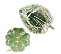Cuenco de cerámica para joyas, bandeja para joyas, bandeja para joyas, bandeja para joyas, bandeja para llaves, cuenco decorativo, forma de flor, plato de joyería, placa de almacenamiento, pequeña