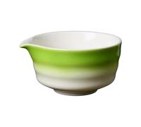Cuenco de cerámica para matcha con boquilla, 450 ml, hecho a mano para amigos, amantes del té, color verde, 12,5 x 6,4 cm
