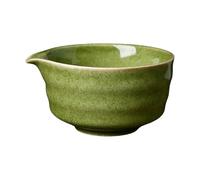 Cuenco de cerámica para matcha con boquilla, 450 ml, hecho a mano para amigos, amantes del té, regalo verde profundo, 12,5 x 6,4 cm