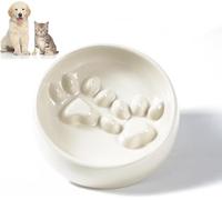 Cuenco de cerámica para perros y gatos, antideslizante, para perros y gatos pequeños y medianos, plato de comida para cachorros de rompecabezas para comedores rápidos (mediano (7.35 pulgadas)