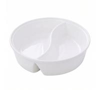 Cuenco de cerámica para sopa y sándwich, cuenco de cerámica dividido de 7 pulgadas con sección para de patatas fritas y soporte para pan para cocina, color blanco
