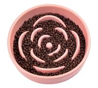 Cuenco de cerámica rosa para perros de razas medianas y grandes, cuenco de alimentación lenta de 6.1 pulgadas, cuenco de comida para perros de rompecabezas para comer rápido, plato de laberinto para
