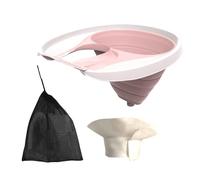 Cuenco de champú plegable para lavar el cabello, recipiente de champú móvil con tubo de drenaje, portátil y fácil de usar (lavado de cabello conveniente), ideal para mujeres embarazadas y cuidados