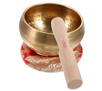 Cuenco de Cobre de Meditación 1 Juego Mazo de Madera | Viajar y Meditar, Tonos Profundos y Efecto Calmante, Estilo Simple, Color Dorado Color Aleatorio